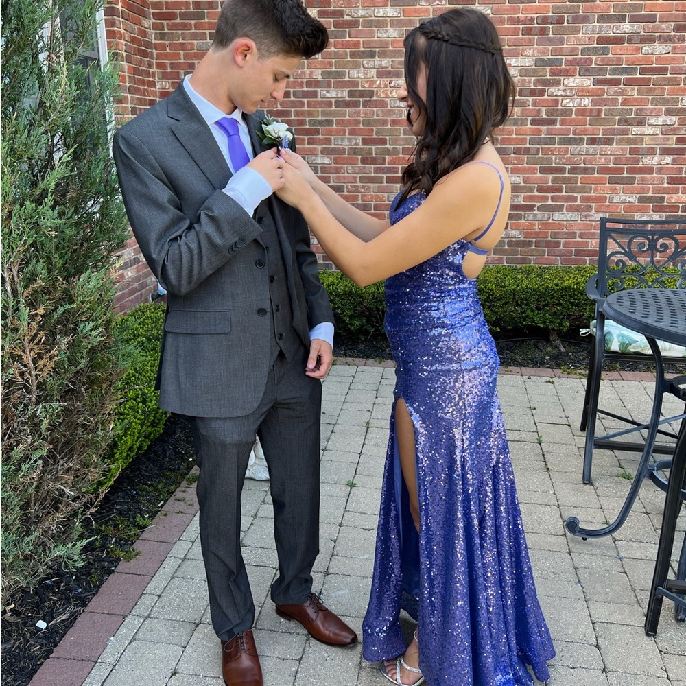 Purple Sherri Hill prom dress